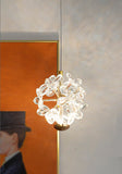 led Gold Crystal Pendant Light Bedside Hanging Corner Light - Warm White