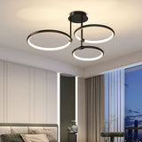 3 Light Round Black Metal Modern LED Ceiling Lamp - Warm White