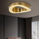 500 MM Crystal Surface Brass Chandelier for Low Height Ceilings