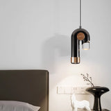 led Black Rose Gold Crystal Pendant Light Bedside Hanging Corner Light - Warm White