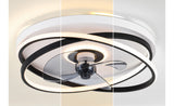 500 MM Black White Low Ceiling Light with Fan LED Chandelier - Warm White