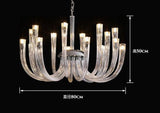 16 Arm Clear Glass Chandelier Ceiling Lights Hanging Lamp - Warm White - Ashish Electrical India