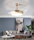 Gold Modern Ceiling Fan Chandelier and Remote Controlled for Living Room Drawing Room - Warm White