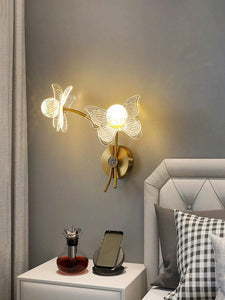 2 Light Golden Acylic Long Wall Light - Gold Warm White - Ashish Electrical India