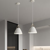 White Metal Pendant Light Hanging Bediside Dining Room Light - Warm White