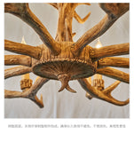 12 LIGHT Wooden Antler CHANDELIER LIGHT FOR DINING HALL