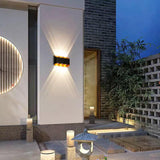 6 LED Outdoor Black Gold Wall Lamp Up and Down Wall Light Waterproof (Warm White) - Ashish Electrical India