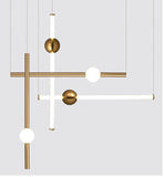4 Light Metal Brass Gold Modern LED Chandelier Pendant Light Hanging Lamp - Warm White - Ashish Electrical India