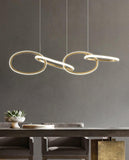 4 Ring Metal Brass Gold Modern LED Chandelier Pendant Light Hanging Lamp - Warm White