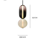 Smoke Clear Glass Pendant Light for Bedside Hanging Light - Warm White