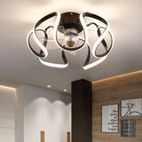 500MM Brown Ceiling Fan Chandelier with Remote Control ABS Blades - Warm White