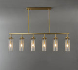 6 Light Brass Antique Gold Crackle Amber Glass Chandelier Ceiling Lights Hanging - Warm White - Ashish Electrical India