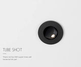 LED 6W Black Bedside Wall Light with Pop Up Adjustable Spot - Warm White