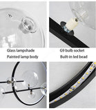 10 Light Black Clear Glass with Ring Chandelier Light Hanging - Warm White