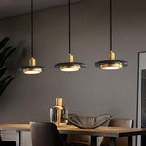 led Gold Black Stone Disk Hanging Pendant Ceiling Light - Warm White - Ashish Electrical India