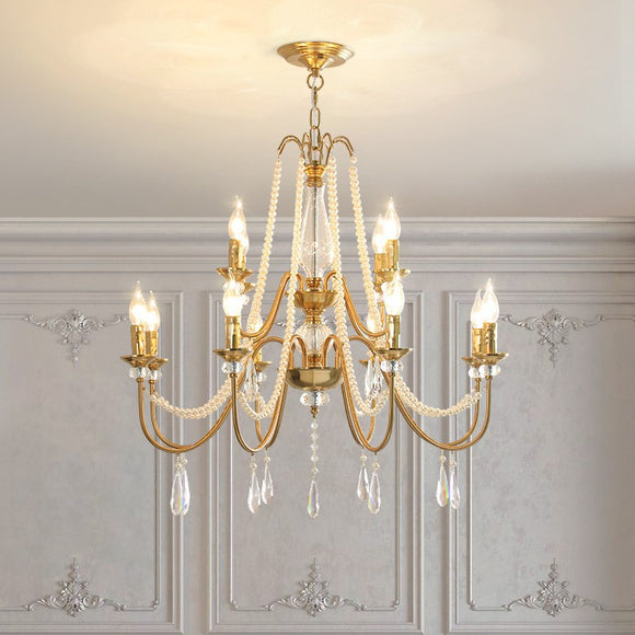 12 LIGHT Clear GLASS ITALIAN Jewel CHANDELIER CEILING LIGHTS HANGING - WARM WHITE