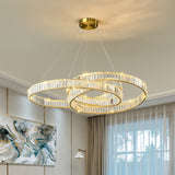 800 MM Crystal Gold LED Chandelier Light for Living Room Dining Room - Warm White