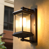 Outdoor Wall Light Fixture Brown Wall Waterproof Lights Glass Shade