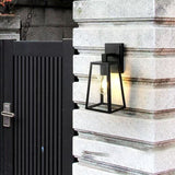 Outdoor Wall Light Fixture Black Wall Waterproof Lights Wall Mount with Glass Shade - Warm White