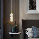 3 Led Gold Modern Pendant Light for Bedside Dining Hanging Light