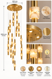 16 LED DOUBLE HEIGHT ONYX STAIR CHANDELIER