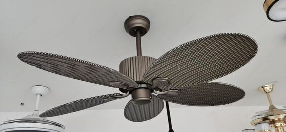 52 Inch Wind Rattan Palm Leaf ceiling fan remote Controlled