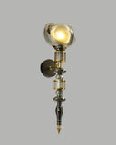 LED Smoke Glass Vintage Gold Wall Light Living Dining Bedside Light - Warm White