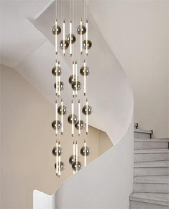 19-LIGHT LED DOUBLE HEIGHT STAIR CHANDELIER - WARM WHITE