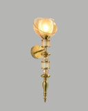 LED Amber Glass Vintage Gold Wall Light Living Dining Bedside Light - Warm White