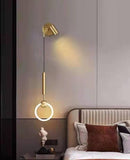 Modern Ring Gold LED Wall Lamp with Spot for Bedside - Warm White