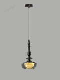 Smoke Glass Black Pendant Hanging Light - Warm White