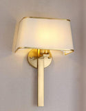 Wall Lamp Electroplated Brushed Brass Fabric Shade Light