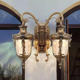 Outdoor Wall Light Fixture Antique Exterior Wall Waterproof Lights Glass Shade - Warm White