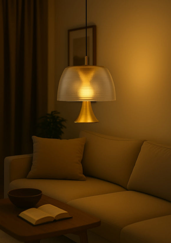 Led Gold Modern Pendant Light for Bedside Dining Hanging Light - Warm White