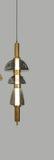 LED Glass Smokey Brass Gold Pendant Lamp Ceiling Light - Warm White