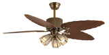 52 INCH WIND VINTAGE WOODEN PALM LEAF CEILING FAN With 3 Lights
