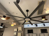 90 Inch 8 Blade Wind lamp ceiling fan remote Controlled - Grey