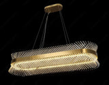 1200x300 MM Crystal Rectangular Gold LED Chandelier Light for Living Room Dining Room