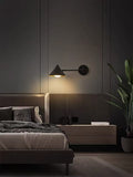 Black Bedside Wall Light with Adjustable Arm Spot
