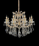 6 Light Clear Glass Italian Chandelier Light for Dining Hall - Warm White