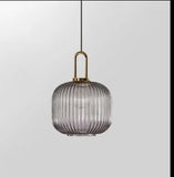 1 Light LED Glass Smokey Electroplated Gold Pendant Ceiling Light - Warm White - Ashish Electrical India