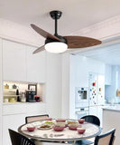 42 INCH 3 BLADE WIND LAMP CEILING FAN REMOTE CONTROLLED - DARK/Light WOOD