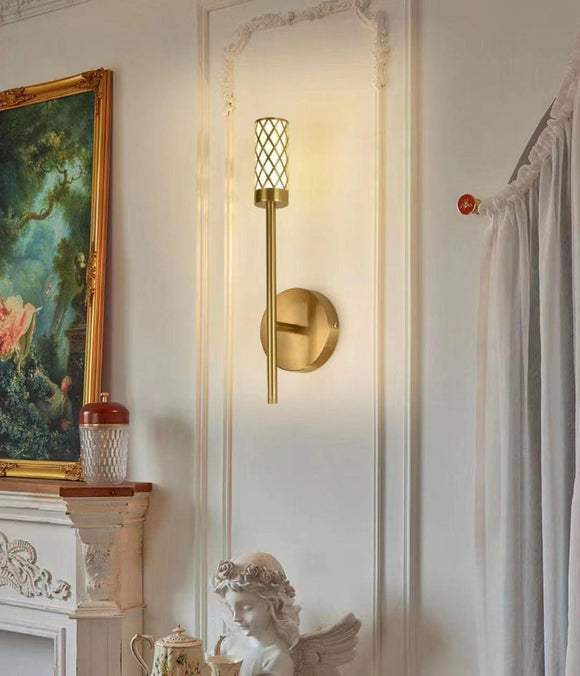 Wall Light 400 MM Wall Sconce Light Fixture - Brushed Brass with Gold Metal Shade - Ashish Electrical India
