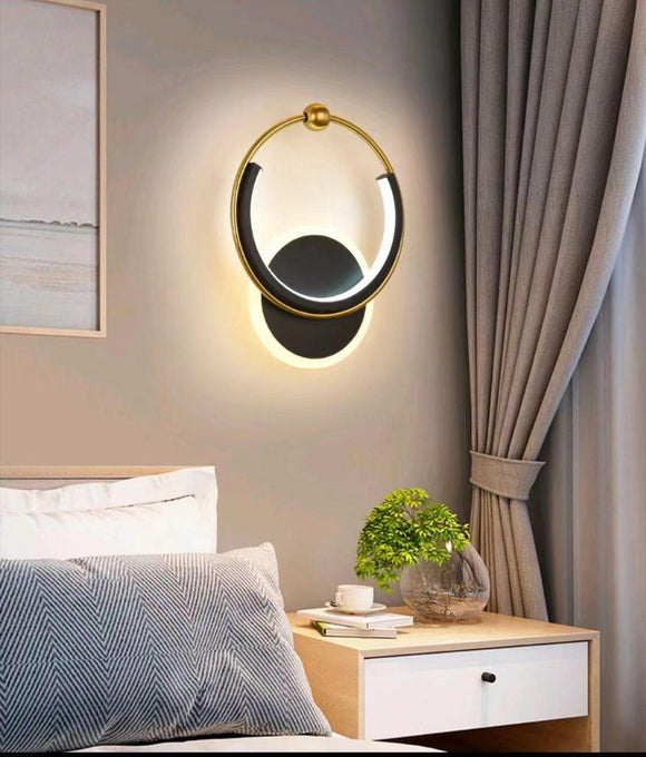 LED Modern Black Gold Wall Art Light - Warm White - Ashish Electrical India
