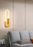 600MM 15W Gold Oval Acrylic Modern LED Wall Light - Warm White