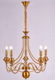 6 Light Gold Metal Italian Chandelier Ceiling Lights Hanging - Warm White