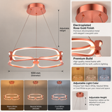 500MM Rose Gold LED Curvy Profile Chandelier Lamp - Warm White