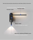 LED Black Bedside Wall Light with Adjustable Linear Spot - Warm White