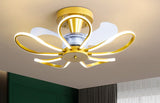600MM Golden Ceiling Fan Chandelier with Remote Control ABS Blades - Warm White