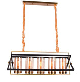 5 Light Brass Antique Gold Black Amber Glass Chandelier Ceiling Lights Hanging - Warm White - Ashish Electrical India